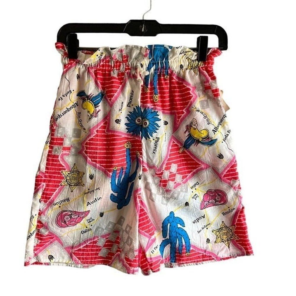 Vintage Deadstock Physical Attraction Drawstring Texas Southwest Map Shorts